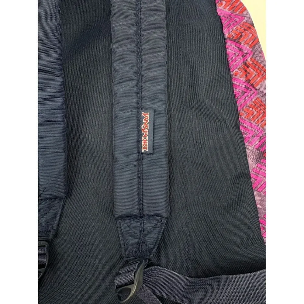 Jansport Purple and Pink Chevron Pattern Backpack
